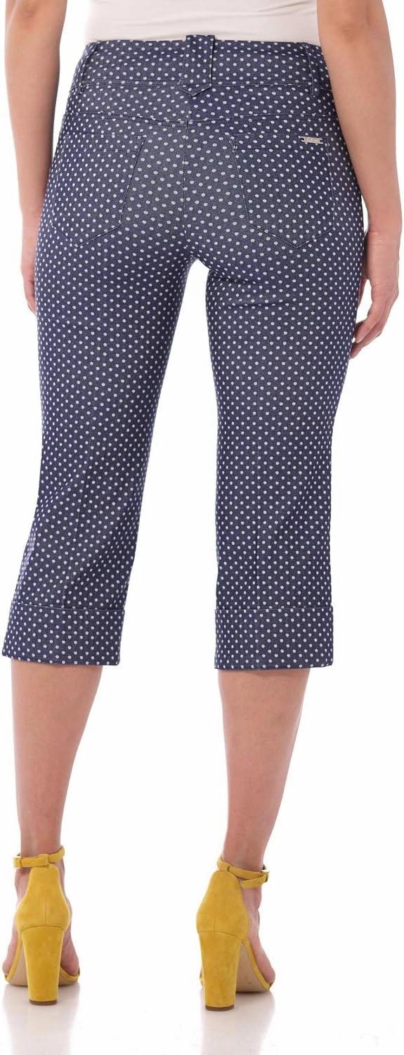 Rekucci Women's Ease into Comfort Modern Classic Cuffed Capri