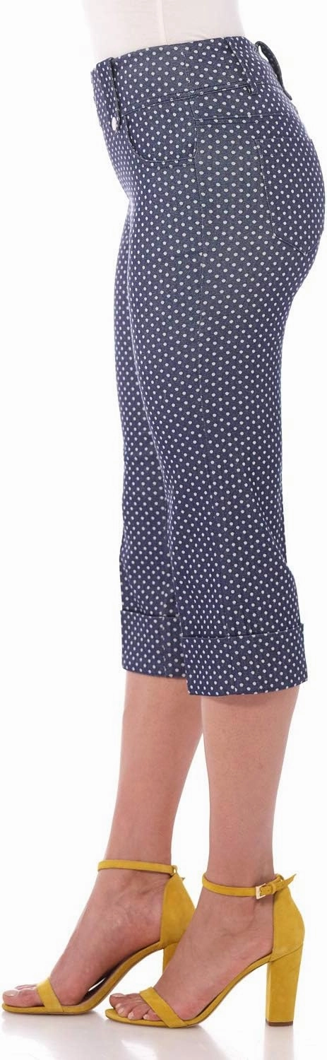 Rekucci Women's Ease into Comfort Modern Classic Cuffed Capri