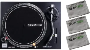 Reloop RP-1000-MK2 Belt Drive Turntable w/Polish Cloth 3 Pack