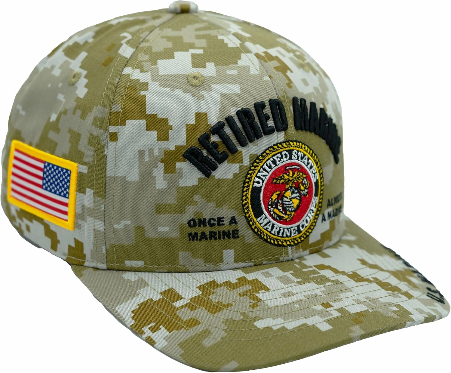 Retired US Marine Corps Veteran Hat for Men, Official Licensed USMC Veteran Hat Embroidered Adjustable Baseball Cap