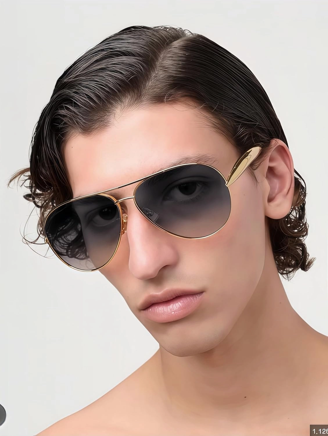 Retro Gold Aviator Sunglasses for Women Men, 2025 Metal Oversized 70s Aviators Sun Glasses