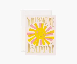 RIFLE PAPER CO. Greeting Card Boxed Set of 12 with Envelopes | Lets Your Thoughtful Handwritten Note Take Center Stage (Artisanally Crafted in the USA), You Make Me Happy