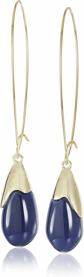 Robert Lee Morris Blue Oval Bead Drop Earrings
