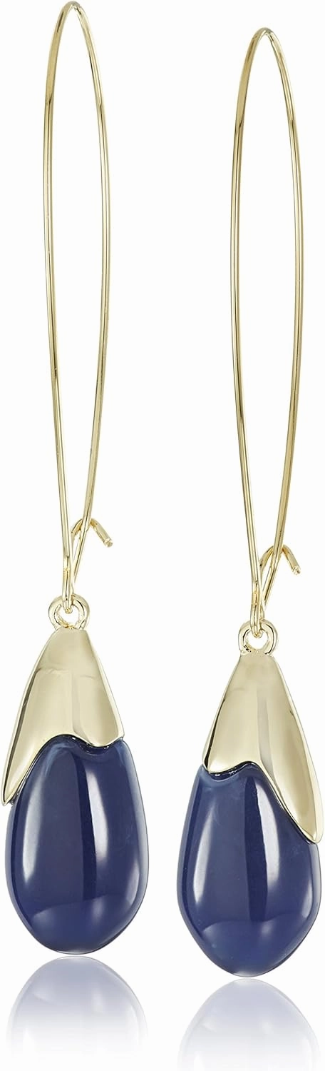 Robert Lee Morris Blue Oval Bead Drop Earrings