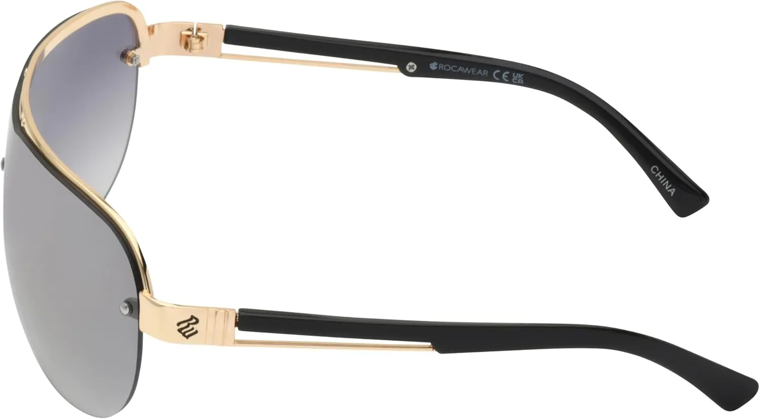 Rocawear R1555 Metal Shield Uv400 Protective Aviator Pilot Sunglasses. Gifts for Men with Flair, 142 Mm