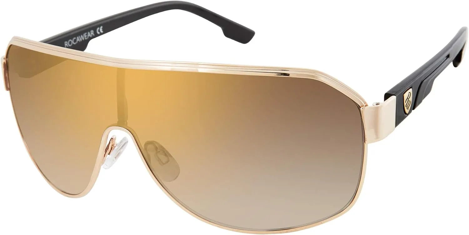 Rocawear R3281 Stylish Uv400 Protective Metal Shield Sunglasses. Gifts for Women with Flair, 142 Mm