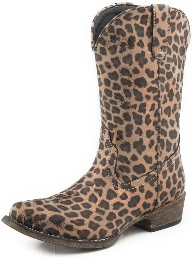 ROPER Childs Riley Leopard Snip Toe Boots