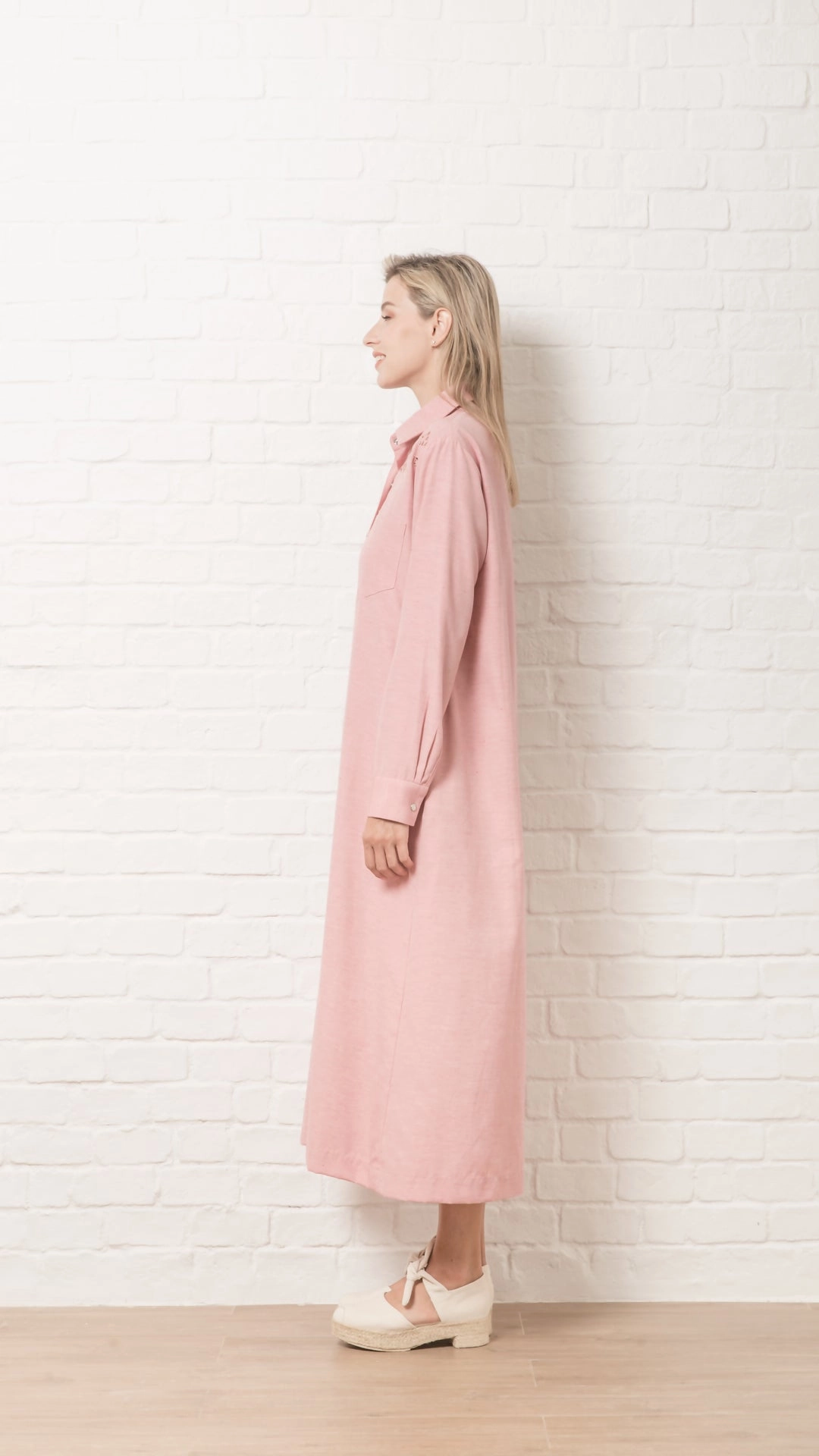 Rose Blush Dress - Embroidered Fish