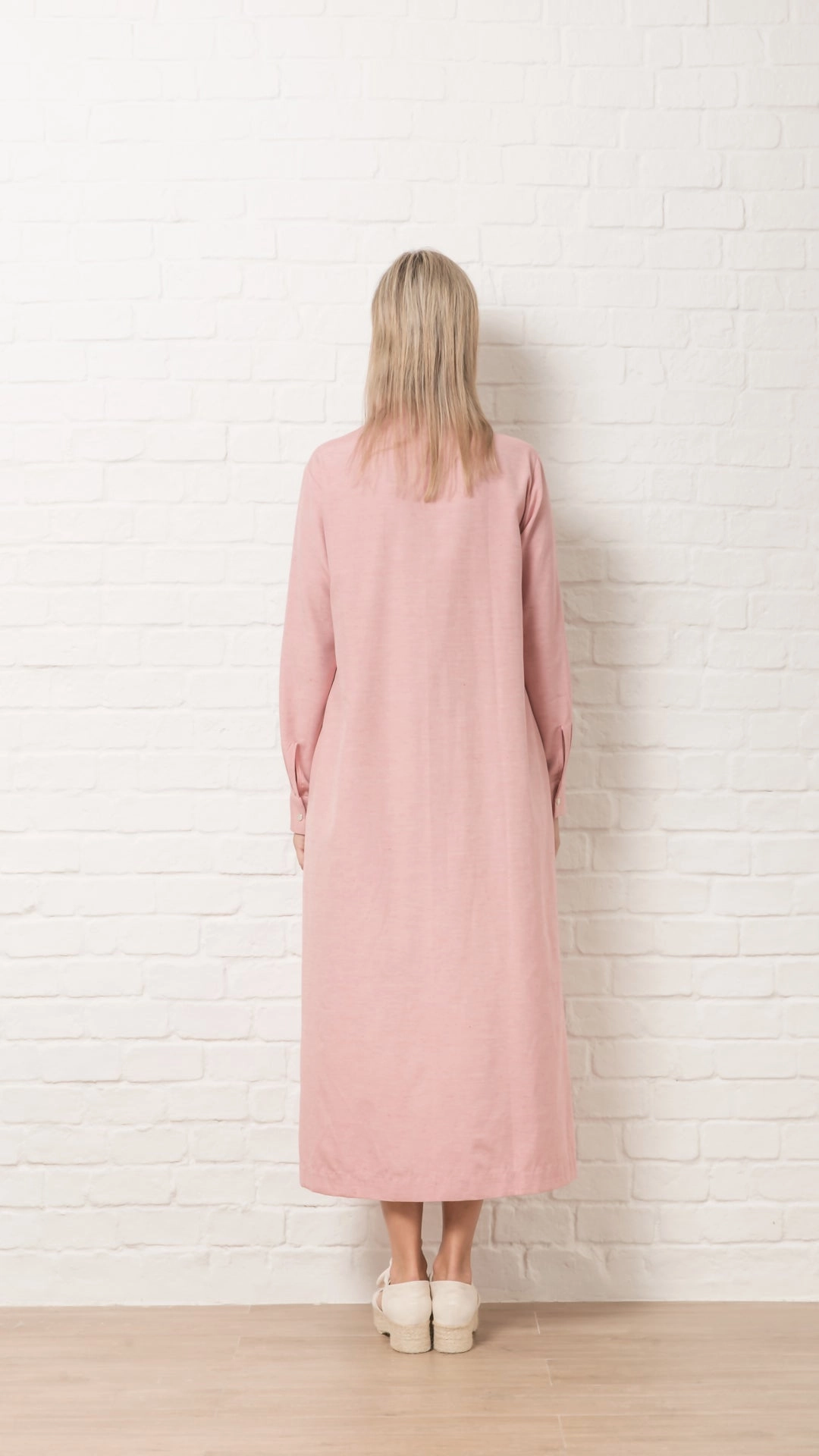 Rose Blush Dress - Embroidered Fish