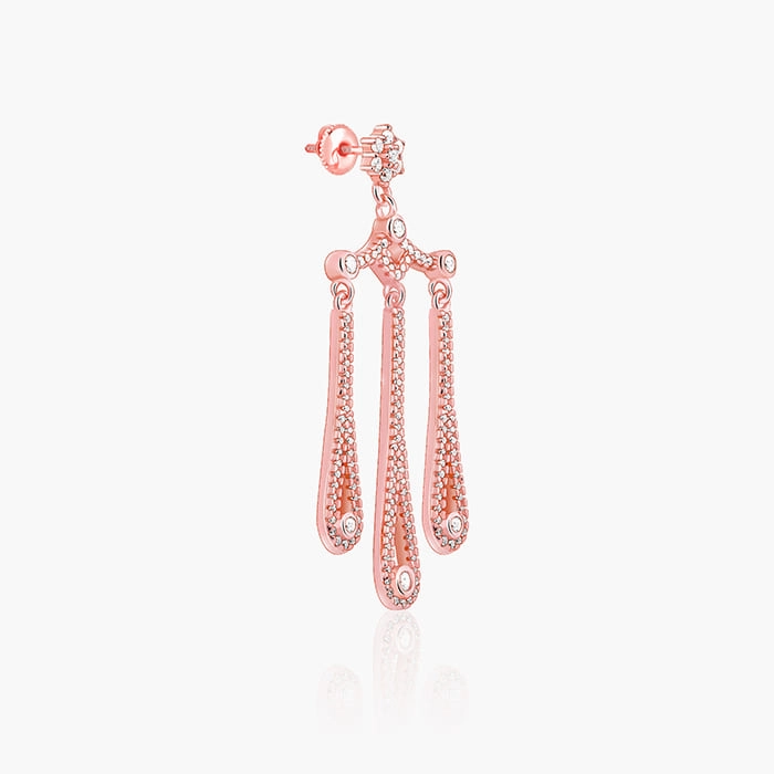 Rose Gold Gleaming Spark Earrings