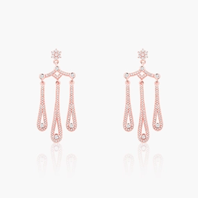 Rose Gold Gleaming Spark Earrings