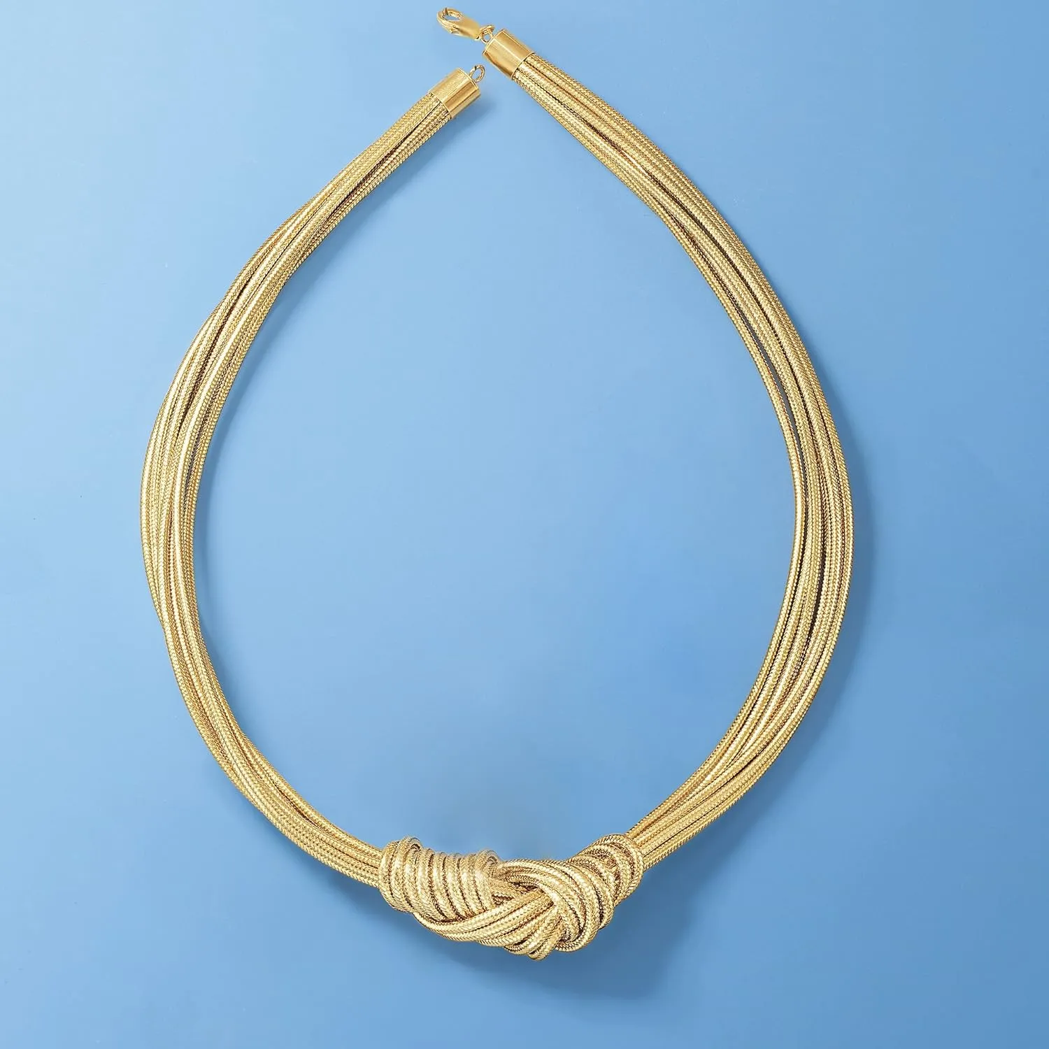 Ross-Simons Italian Flex Knot Necklace With 18kt Gold Over Sterling Clasp
