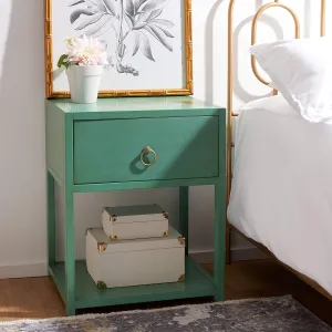Safavieh Home Collection Yudi Turquoise and Gold 1-Drawer Nightstand
