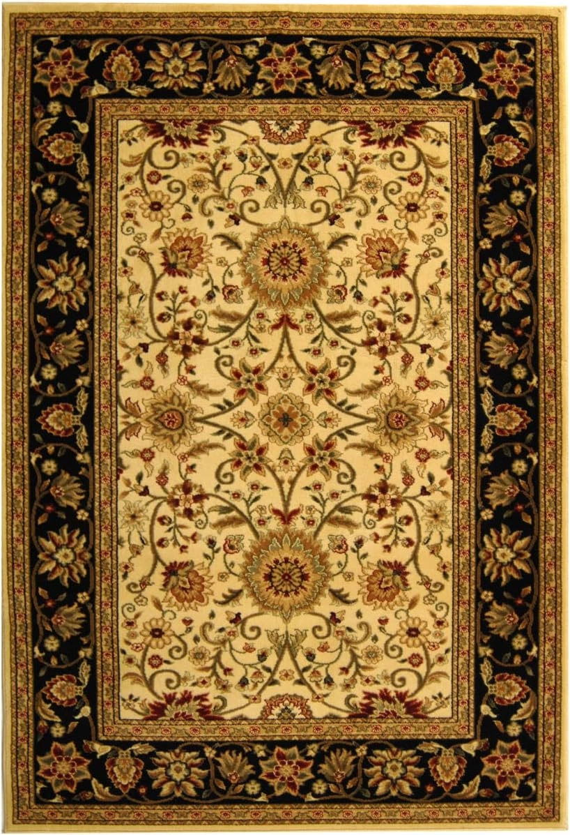 SAFAVIEH Lyndhurst Collection Area Rug - 5'3" x 7'6", Ivory & Black, Traditional Oriental Design, Non-Shedding & Easy Care, Ideal for High Traffic Areas in Living Room, Bedroom (LNH212B)