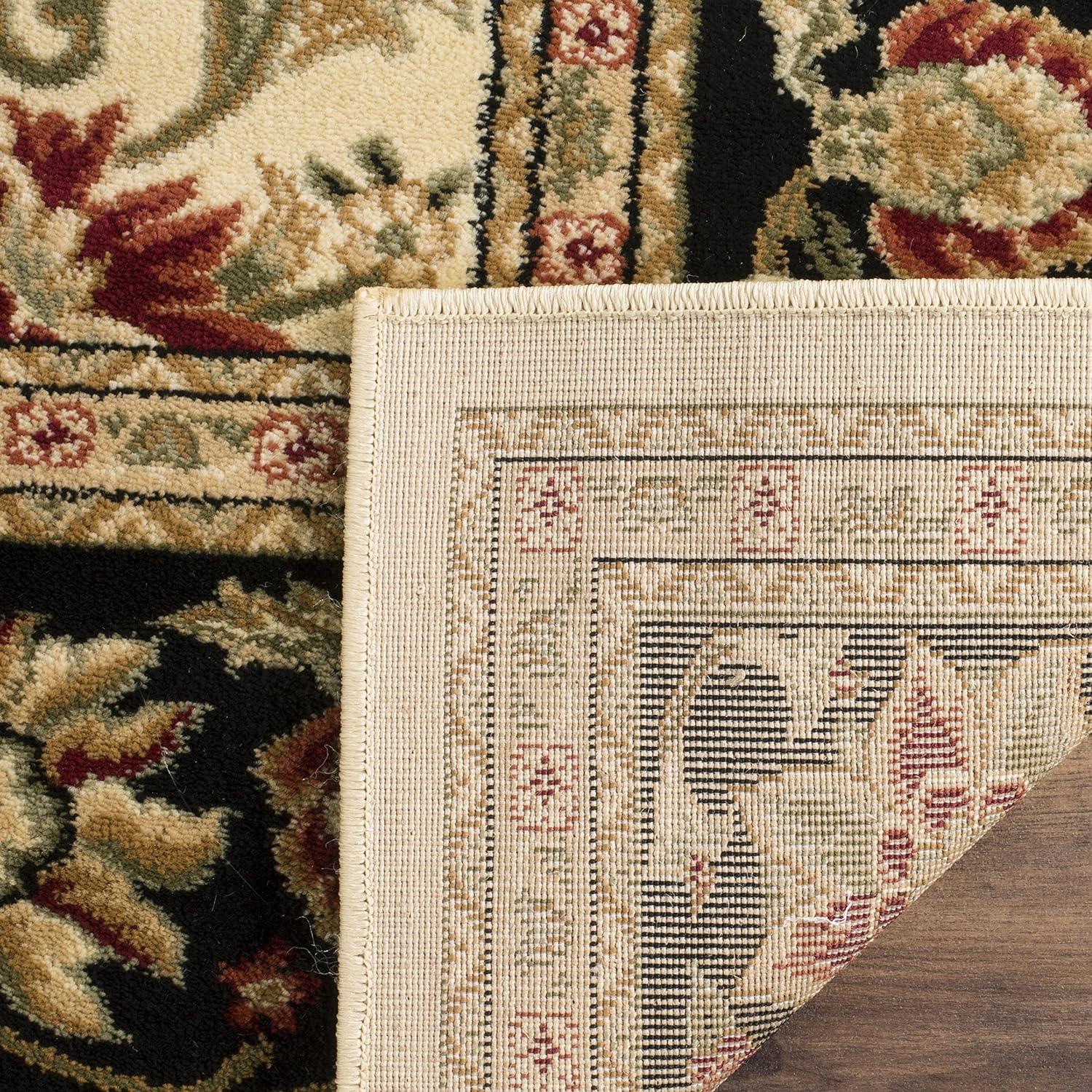 SAFAVIEH Lyndhurst Collection Area Rug - 5'3" x 7'6", Ivory & Black, Traditional Oriental Design, Non-Shedding & Easy Care, Ideal for High Traffic Areas in Living Room, Bedroom (LNH212B)