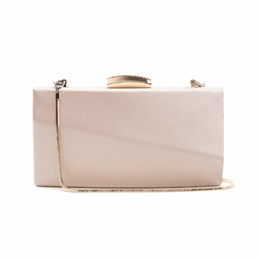 Sandro Satin Clutch (Rose Gold)