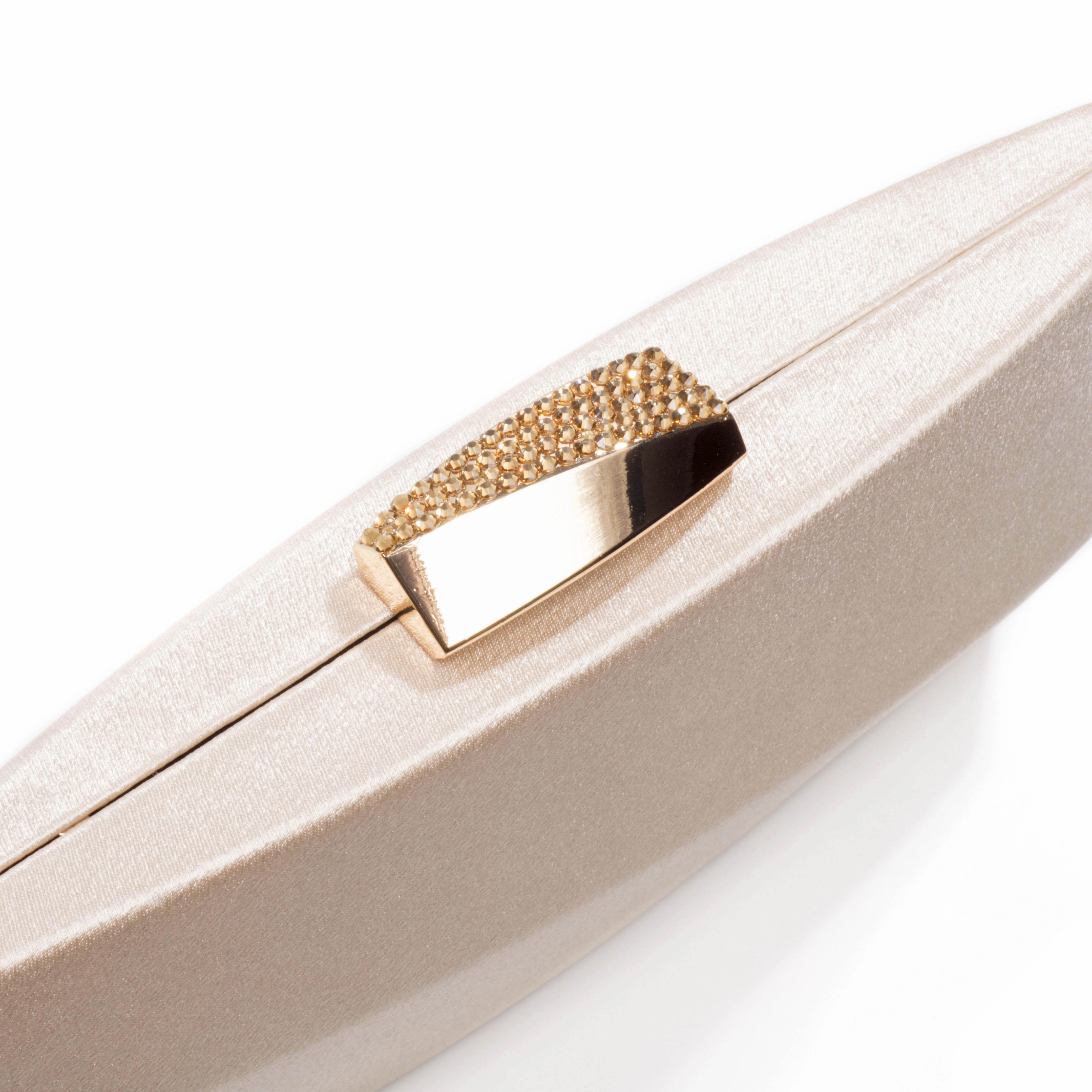 Sandro Satin Clutch (Rose Gold)
