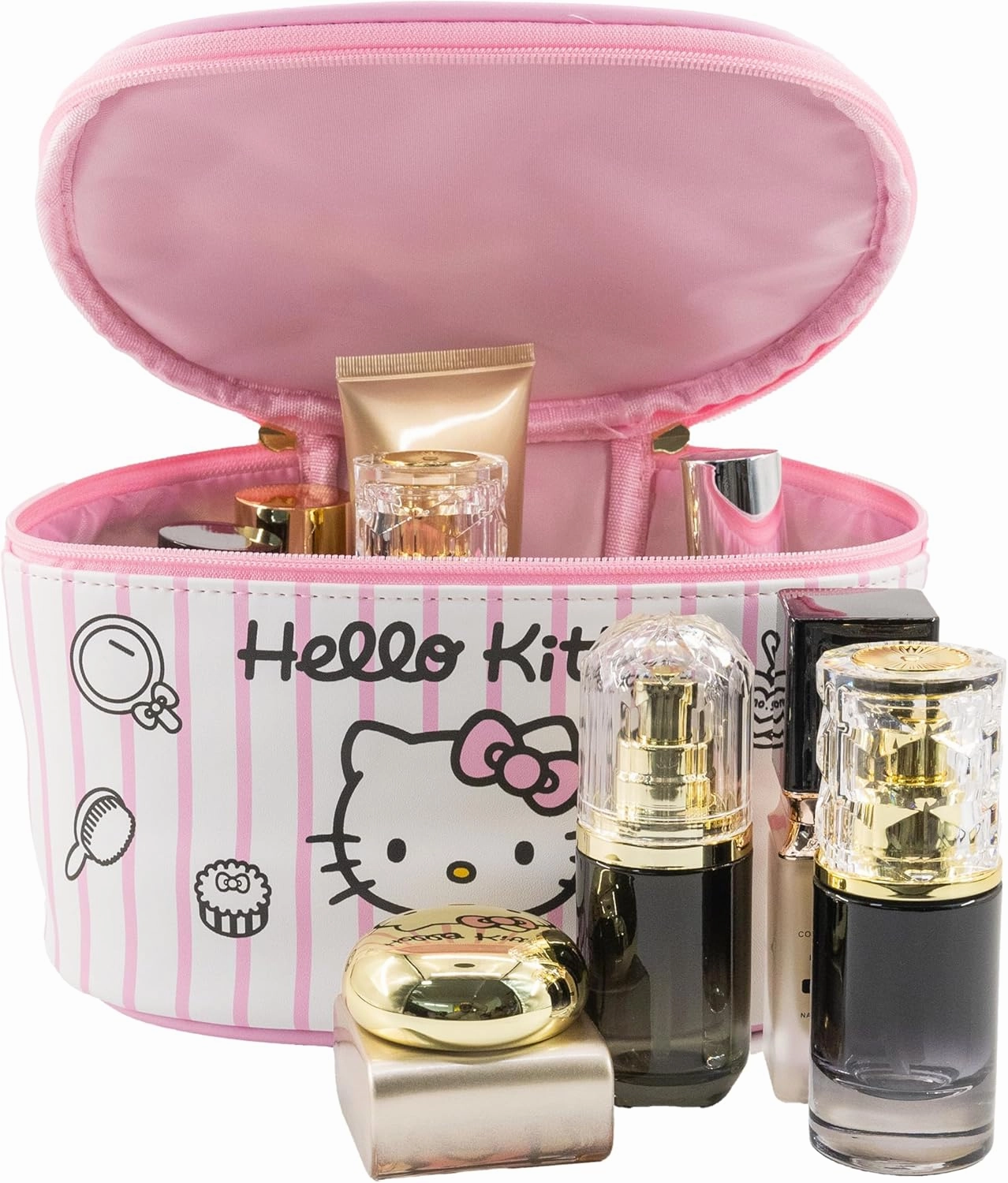 Sanrio Hello Kitty Makeup Bag – Makeup Organizer, Travel Toiletry Bag for Women & Girls | Cute Cosmetic Bag, Train Case for Kids, Travel Bag, Toiletry Bag for Women, Make up Storage | Ages 3 