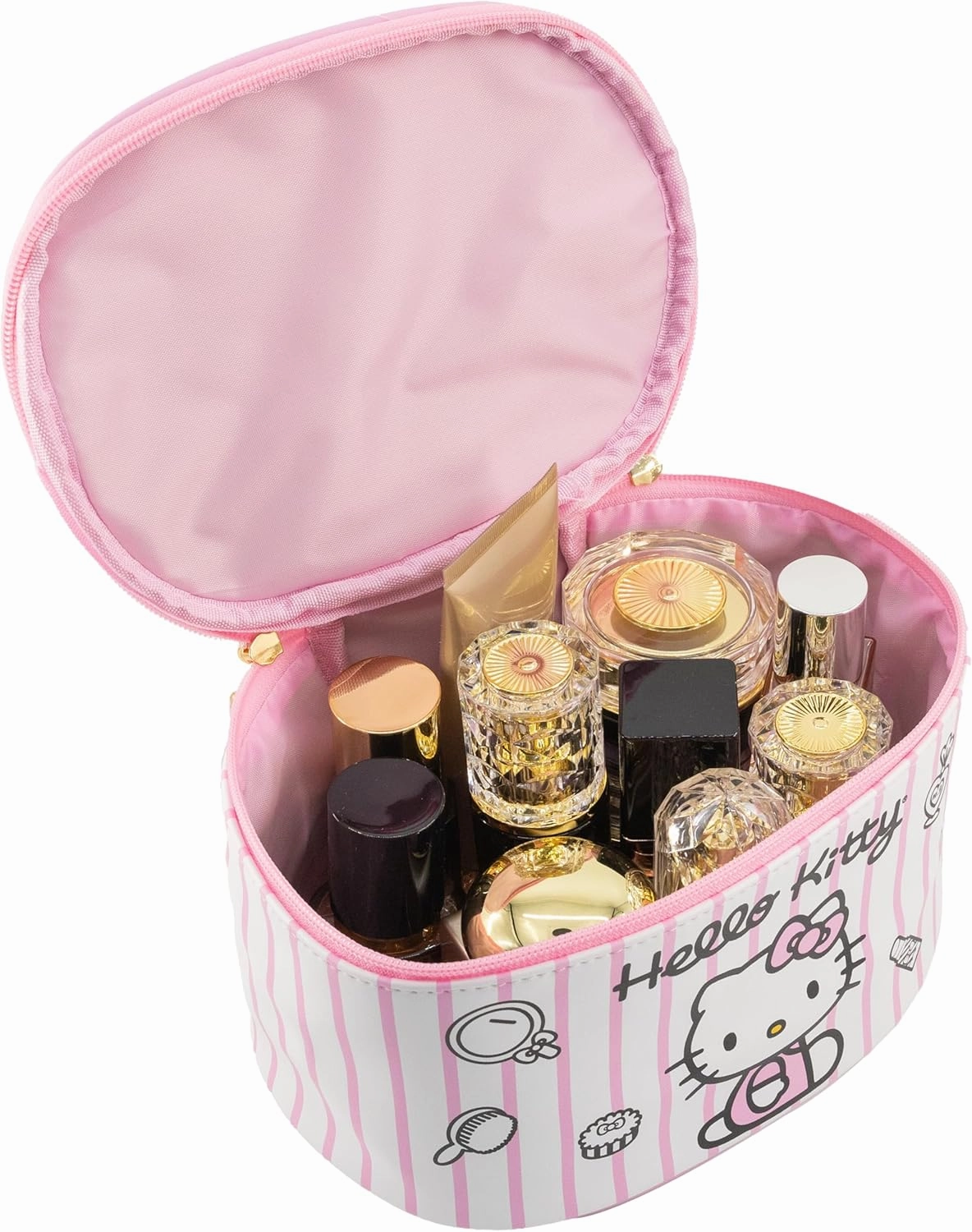 Sanrio Hello Kitty Makeup Bag – Makeup Organizer, Travel Toiletry Bag for Women & Girls | Cute Cosmetic Bag, Train Case for Kids, Travel Bag, Toiletry Bag for Women, Make up Storage | Ages 3 