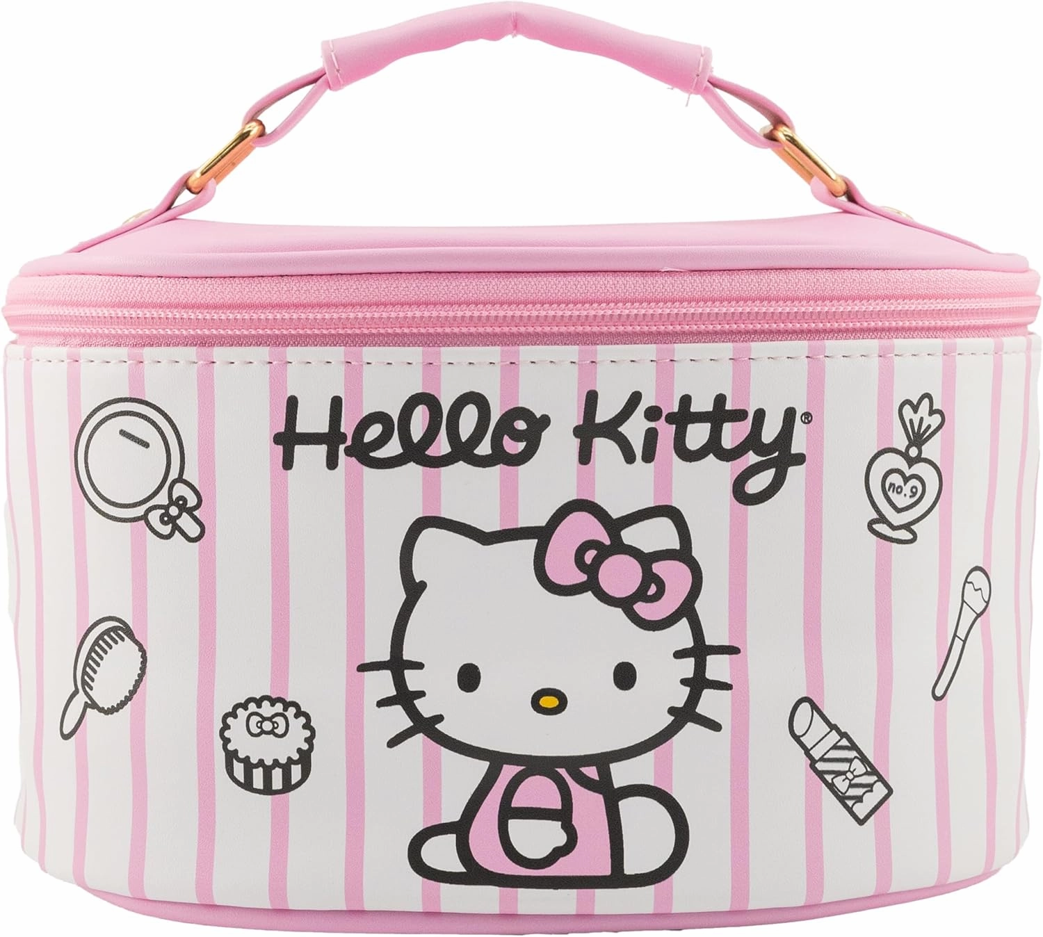 Sanrio Hello Kitty Makeup Bag – Makeup Organizer, Travel Toiletry Bag for Women & Girls | Cute Cosmetic Bag, Train Case for Kids, Travel Bag, Toiletry Bag for Women, Make up Storage | Ages 3 