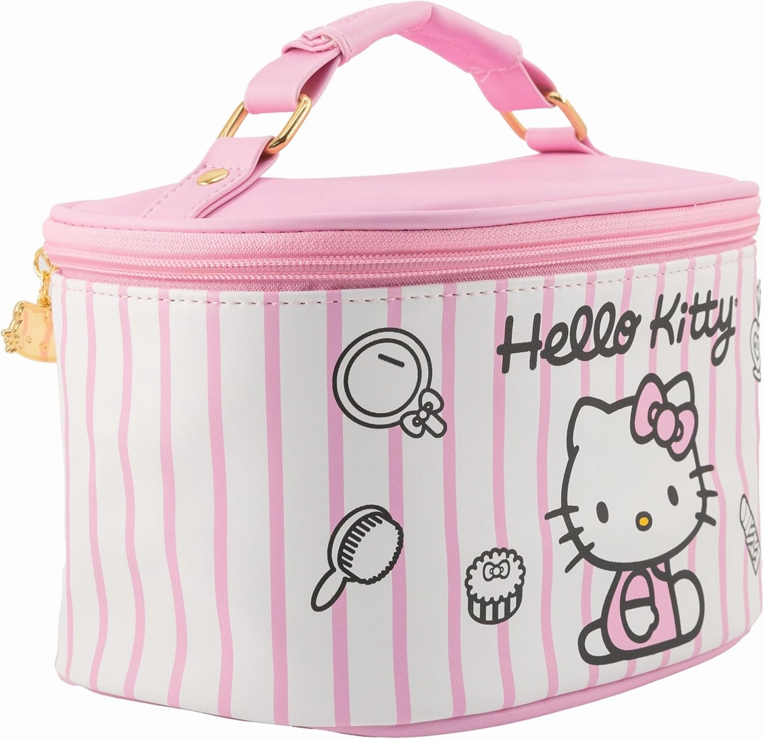Sanrio Hello Kitty Makeup Bag – Makeup Organizer, Travel Toiletry Bag for Women & Girls | Cute Cosmetic Bag, Train Case for Kids, Travel Bag, Toiletry Bag for Women, Make up Storage | Ages 3 