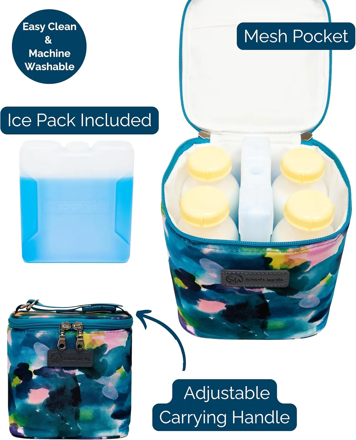 Sarah Wells Cold Gold Breastmilk Cooler with Ice Pack