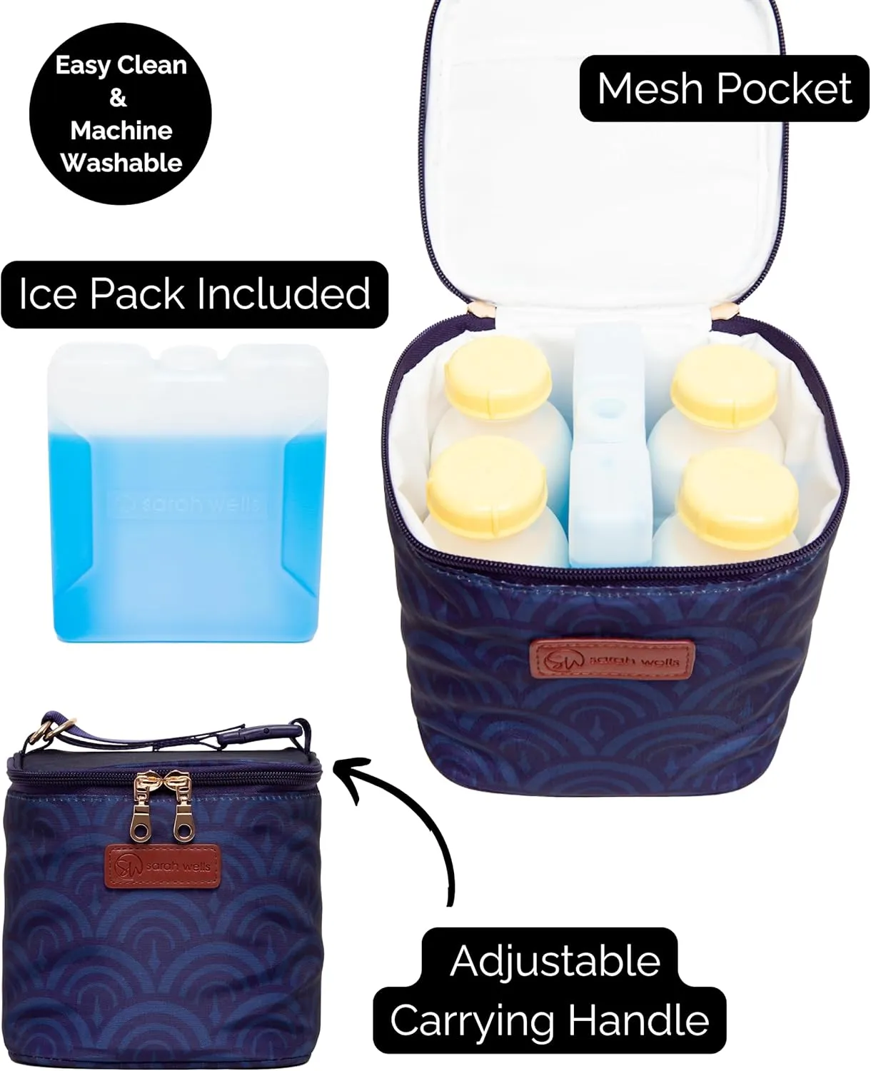 Sarah Wells Cold Gold Breastmilk Cooler with Ice Pack