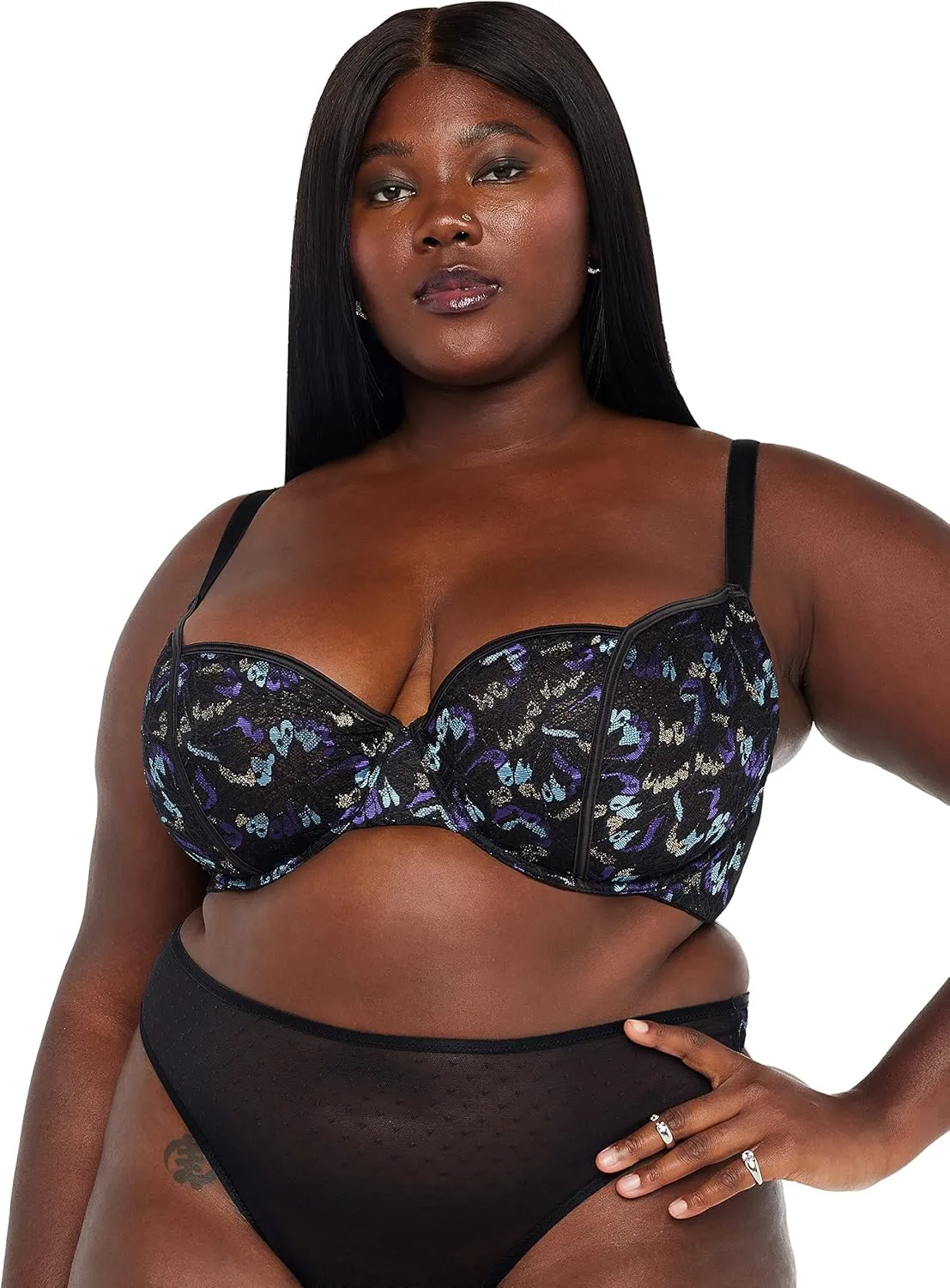 Savage x Fenty Womens Butterfly Wings Unlined Lace Tulip Cup Bra