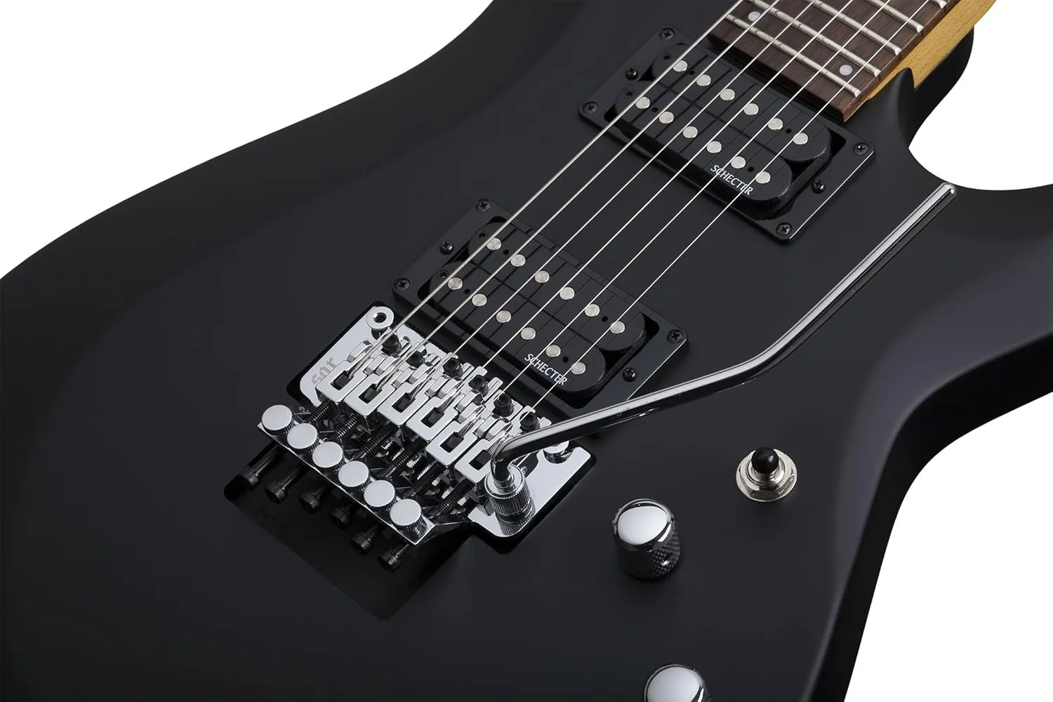 Schecter C-6 FR DELUXE Satin Black Solid-Body Electric Guitar, Satin Black