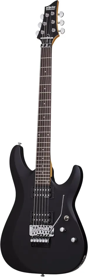Schecter C-6 FR DELUXE Satin Black Solid-Body Electric Guitar, Satin Black