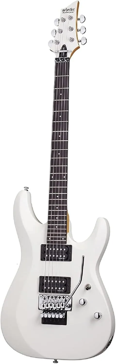 Schecter C-6 FR DELUXE Satin White Solid-Body Electric Guitar, Satin White