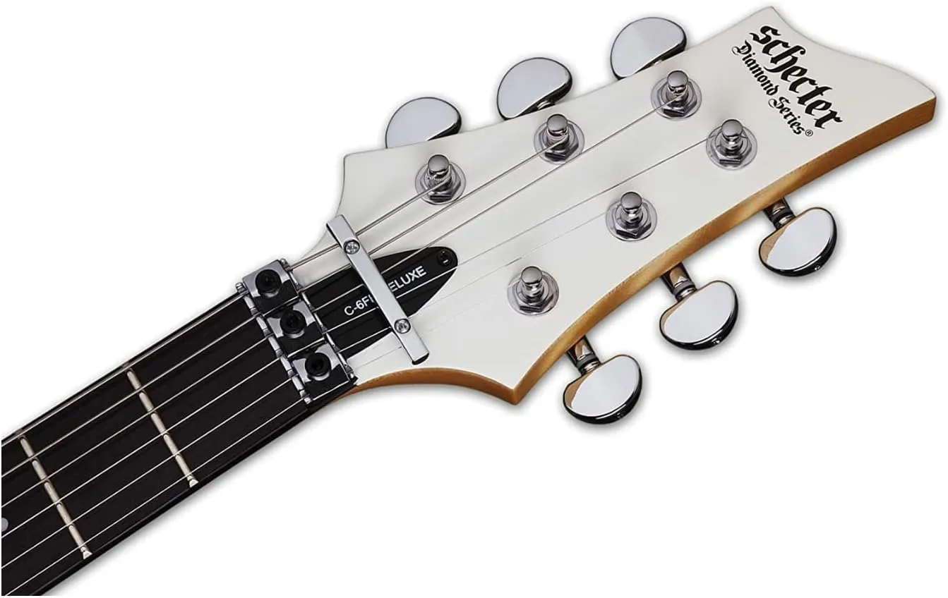 Schecter C-6 FR DELUXE Satin White Solid-Body Electric Guitar, Satin White