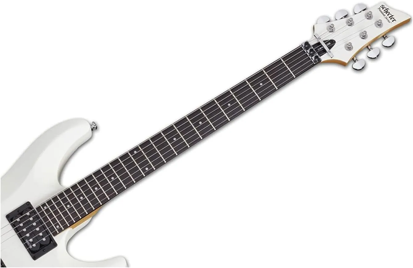 Schecter C-6 FR DELUXE Satin White Solid-Body Electric Guitar, Satin White