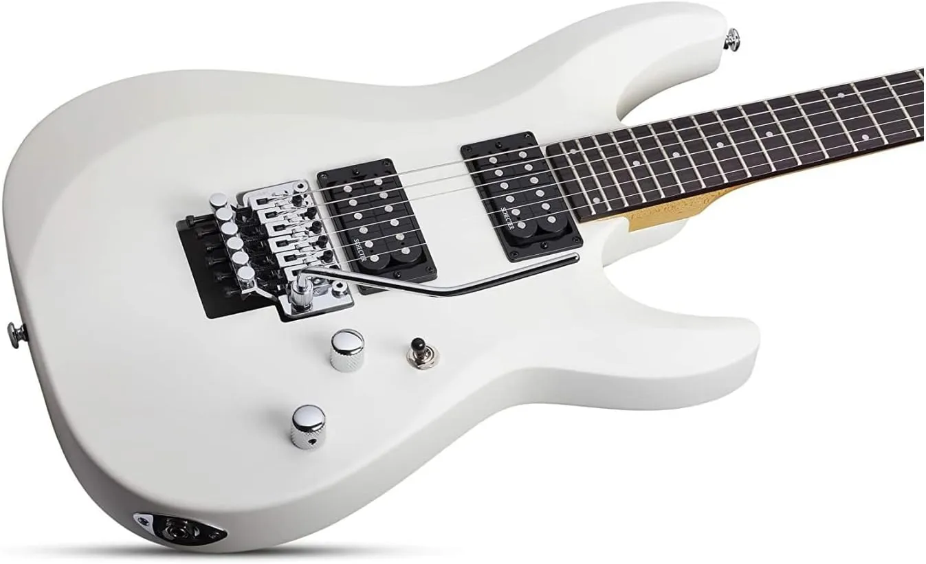 Schecter C-6 FR DELUXE Satin White Solid-Body Electric Guitar, Satin White