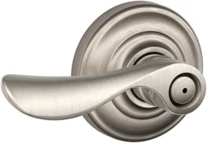 Schlage Champagne Privacy Lever, Andover Rose, Satin Nickel , 2.3 x 5 x 2.8 inches - FA40CHP619/F40CHP619AND