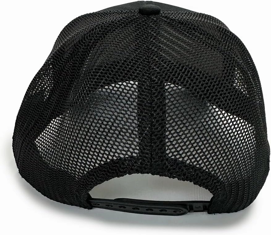 Security Guard Trucker Hat – Black Mesh Snapback Cap with Embroidered Gold Security Patch – One Size