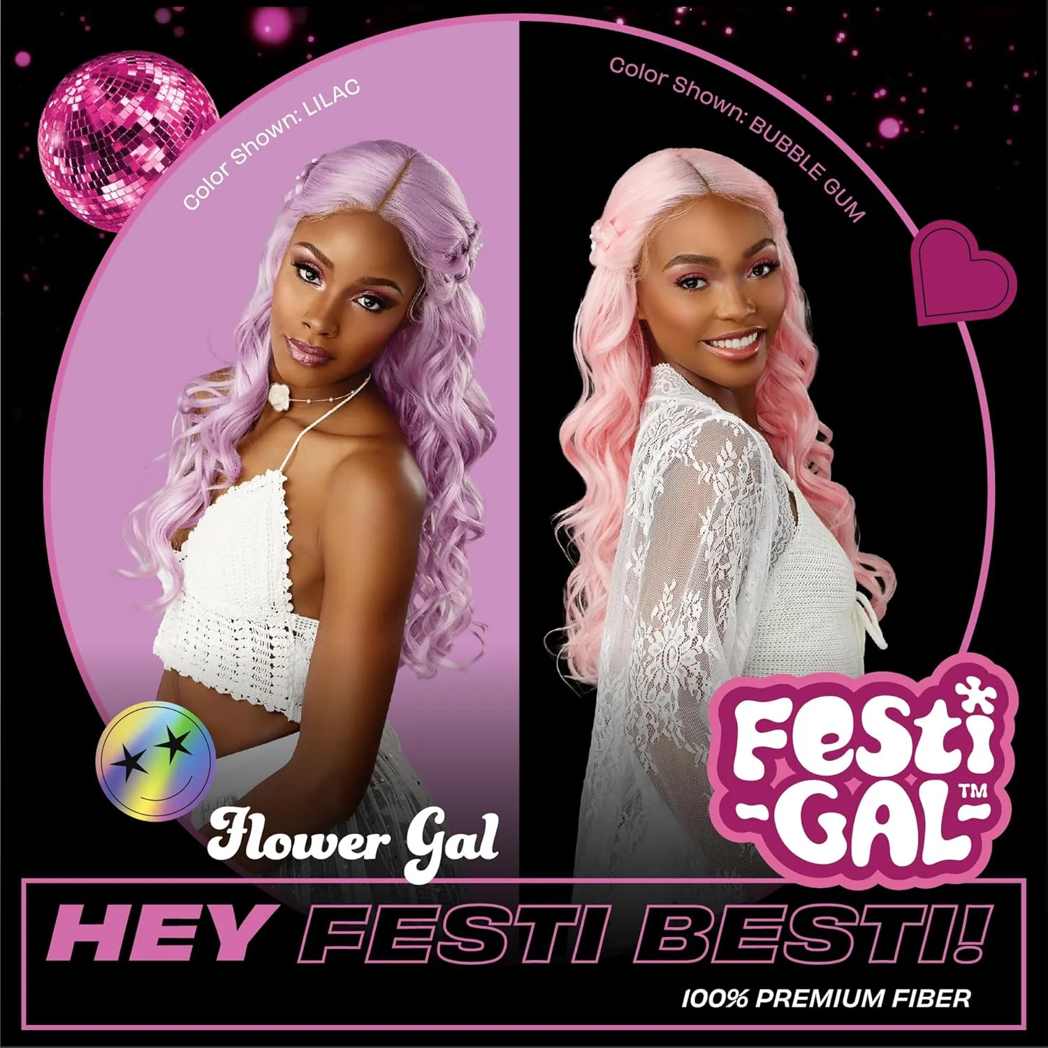 Sensationnel Shearmuse Festigal Lacewig - Flower Gal Glueless Ypart Laceparting Hand Tied Ready to Wear Synthetic Prestyled Units (BLEACHBLONDE)
