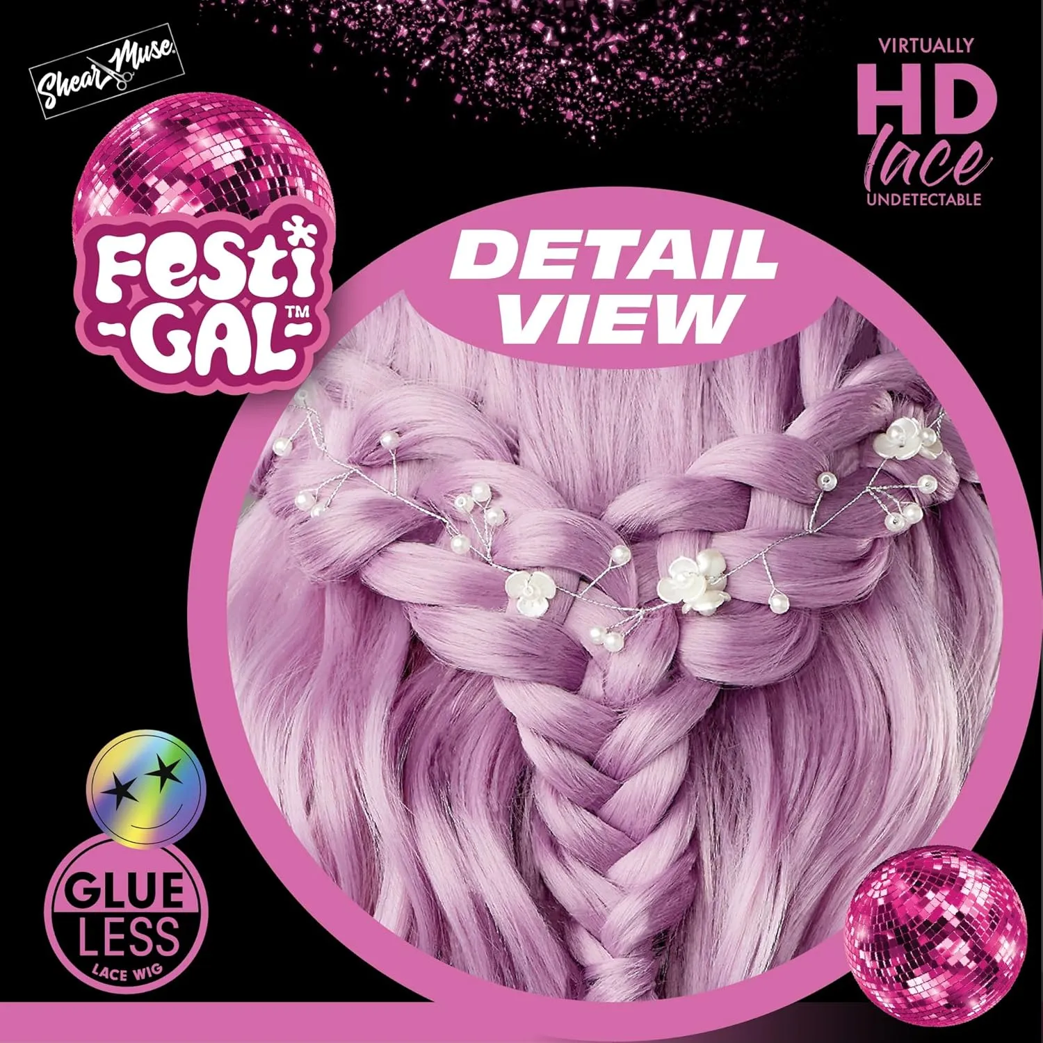 Sensationnel Shearmuse Festigal Lacewig - Flower Gal Glueless Ypart Laceparting Hand Tied Ready to Wear Synthetic Prestyled Units (BLEACHBLONDE)