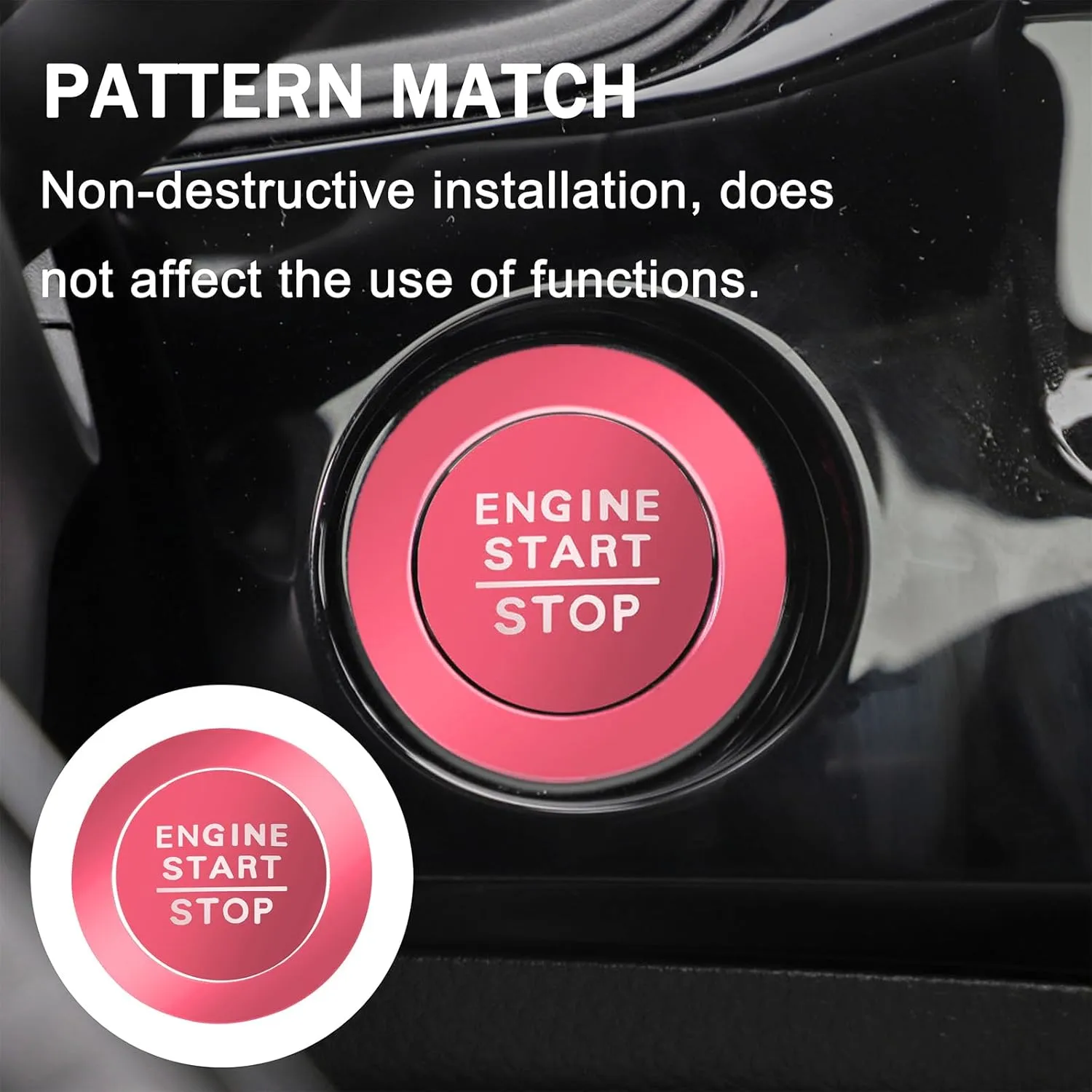 SENSHINE Air Conditioning, Vent Knob Cover for Honda Civic Accessories 2022 2023 2024 2025 for Honda CRV 2023 2024 2025 for Acura Integra 2023 2024 2025 Start/Stop Push Button Ring Trim 10Pcs (Pink)