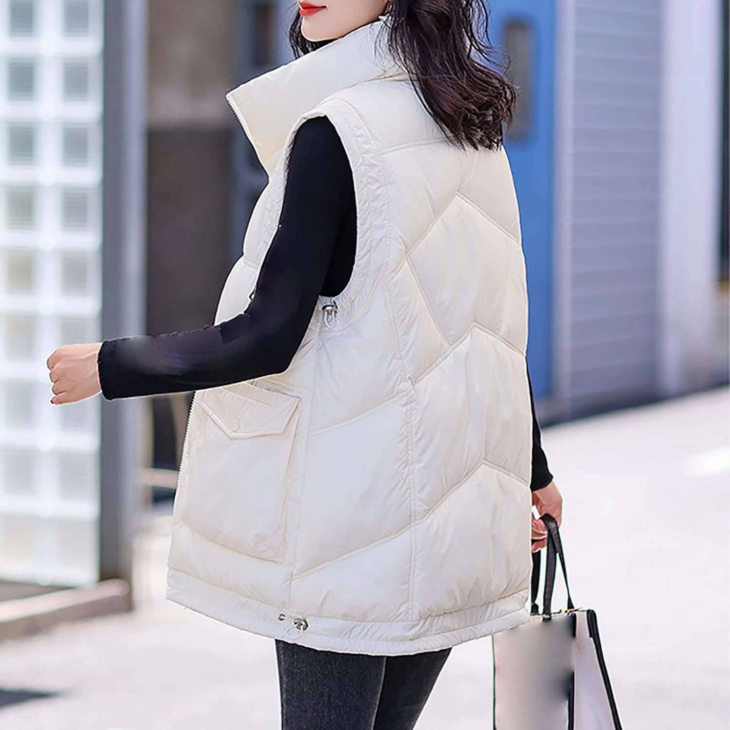 SHAOBGE Long Winter Coat Down Women Leisure Cotton Padded Jacket Tank Top Take Cotton Vest Coat of Bread Thin Down