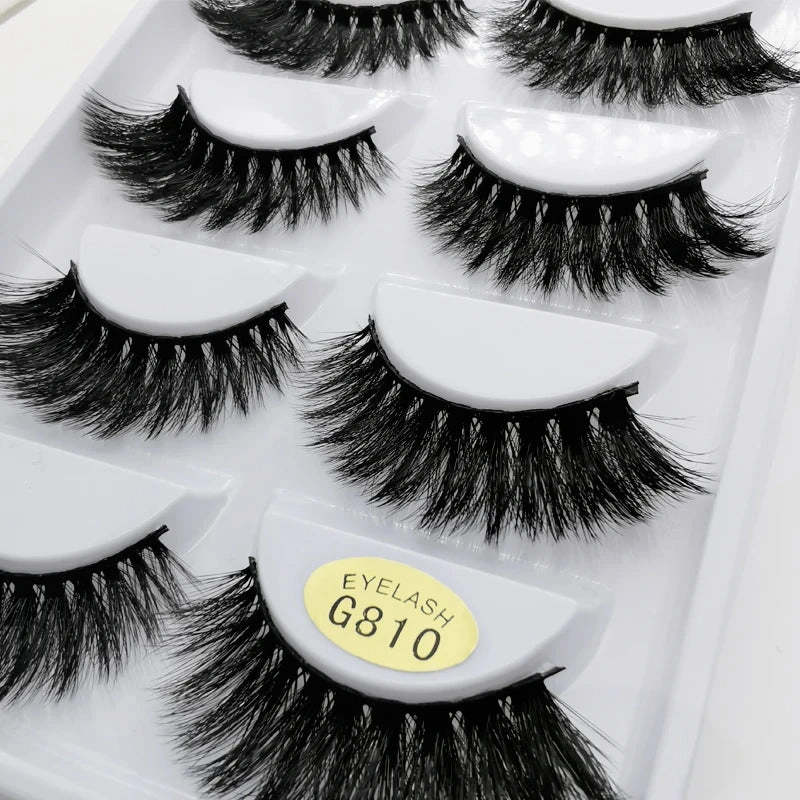 SHIDISHANGPIN 5 pairs mink eyelashes false eyelashes natural false lashes 3d mink lashes 3d lashes mink faux cils cilios G806