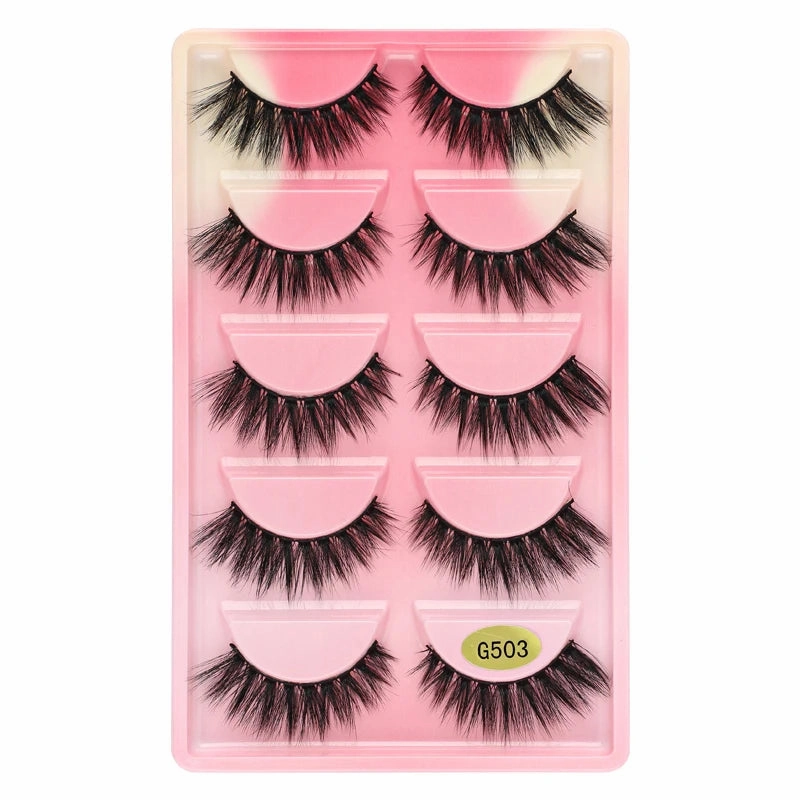 SHIDISHANGPIN 5 pairs mink eyelashes false eyelashes natural false lashes 3d mink lashes 3d lashes mink faux cils cilios G806
