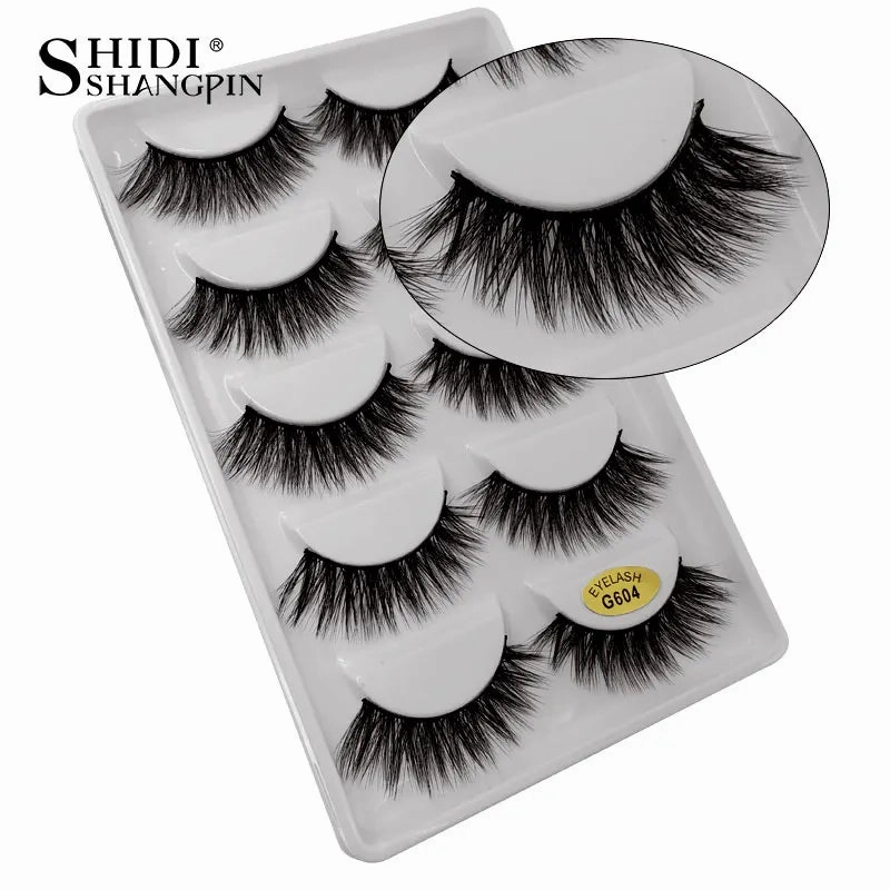 SHIDISHANGPIN 5 pairs mink eyelashes false eyelashes natural false lashes 3d mink lashes 3d lashes mink faux cils cilios G806