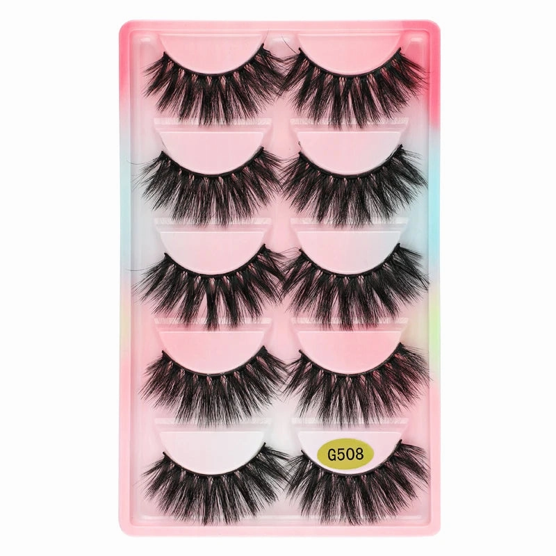 SHIDISHANGPIN 5 pairs mink eyelashes false eyelashes natural false lashes 3d mink lashes 3d lashes mink faux cils cilios G806