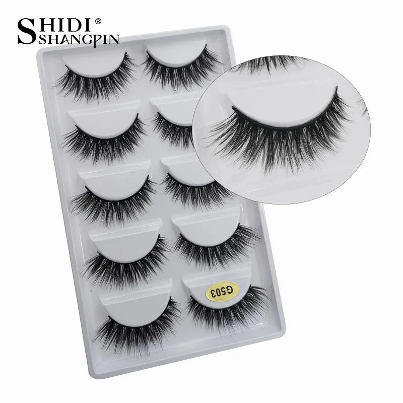 SHIDISHANGPIN 5 pairs mink eyelashes false eyelashes natural false lashes 3d mink lashes 3d lashes mink faux cils cilios G806