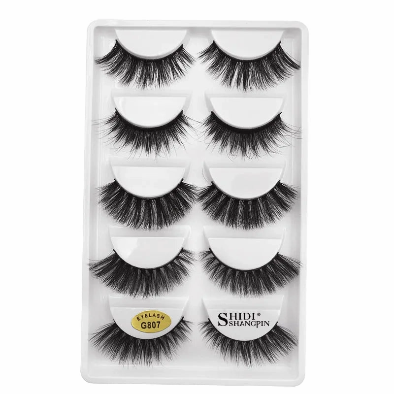SHIDISHANGPIN 5 pairs mink eyelashes false eyelashes natural false lashes 3d mink lashes 3d lashes mink faux cils cilios G806