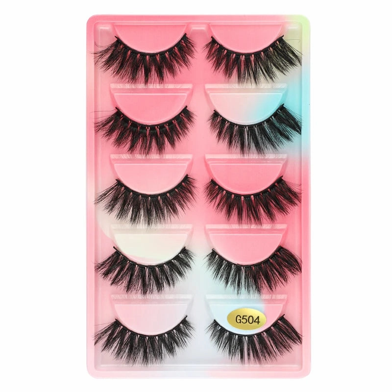 SHIDISHANGPIN 5 pairs mink eyelashes false eyelashes natural false lashes 3d mink lashes 3d lashes mink faux cils cilios G806