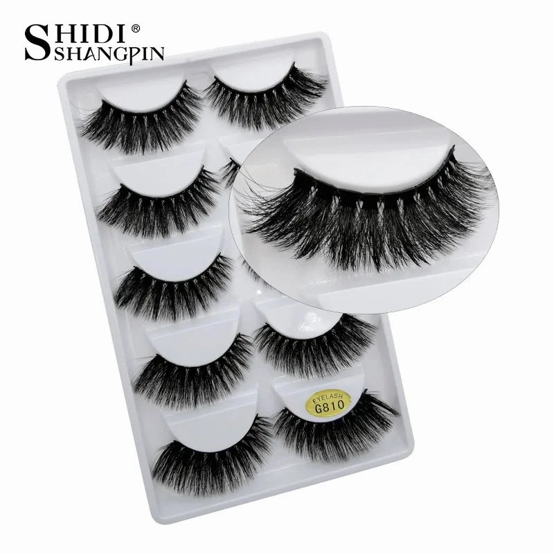 SHIDISHANGPIN 5 pairs mink eyelashes false eyelashes natural false lashes 3d mink lashes 3d lashes mink faux cils cilios G806