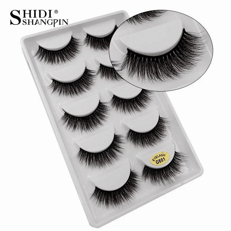 SHIDISHANGPIN 5 pairs mink eyelashes false eyelashes natural false lashes 3d mink lashes 3d lashes mink faux cils cilios G806