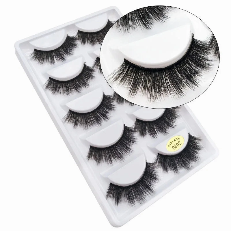 SHIDISHANGPIN 5 pairs mink eyelashes false eyelashes natural false lashes 3d mink lashes 3d lashes mink faux cils cilios G806